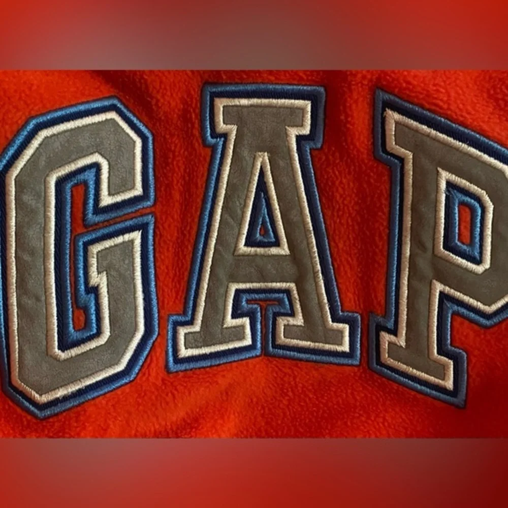 Vintage Gap Kids‎ Unisex Youth S (6-7) Orange Long Sleeve Graphic Hoodie